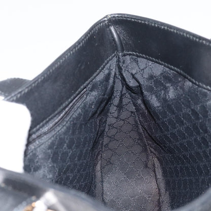 Gucci Vintage Web Tote Leather, Black, Leather, Tote Bag
