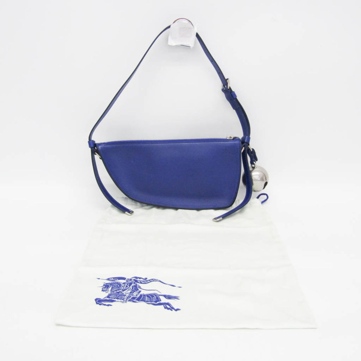 Burberry Shield Sling Leather, Blue, Leather, Shoulder Bag