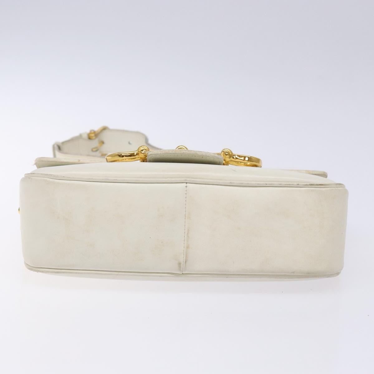 Celine Shoulder Leather, White, Leather, Shoulder Bag