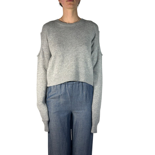 ALEXANDER MCQUEEN Cold Shoulder Wool Sweater