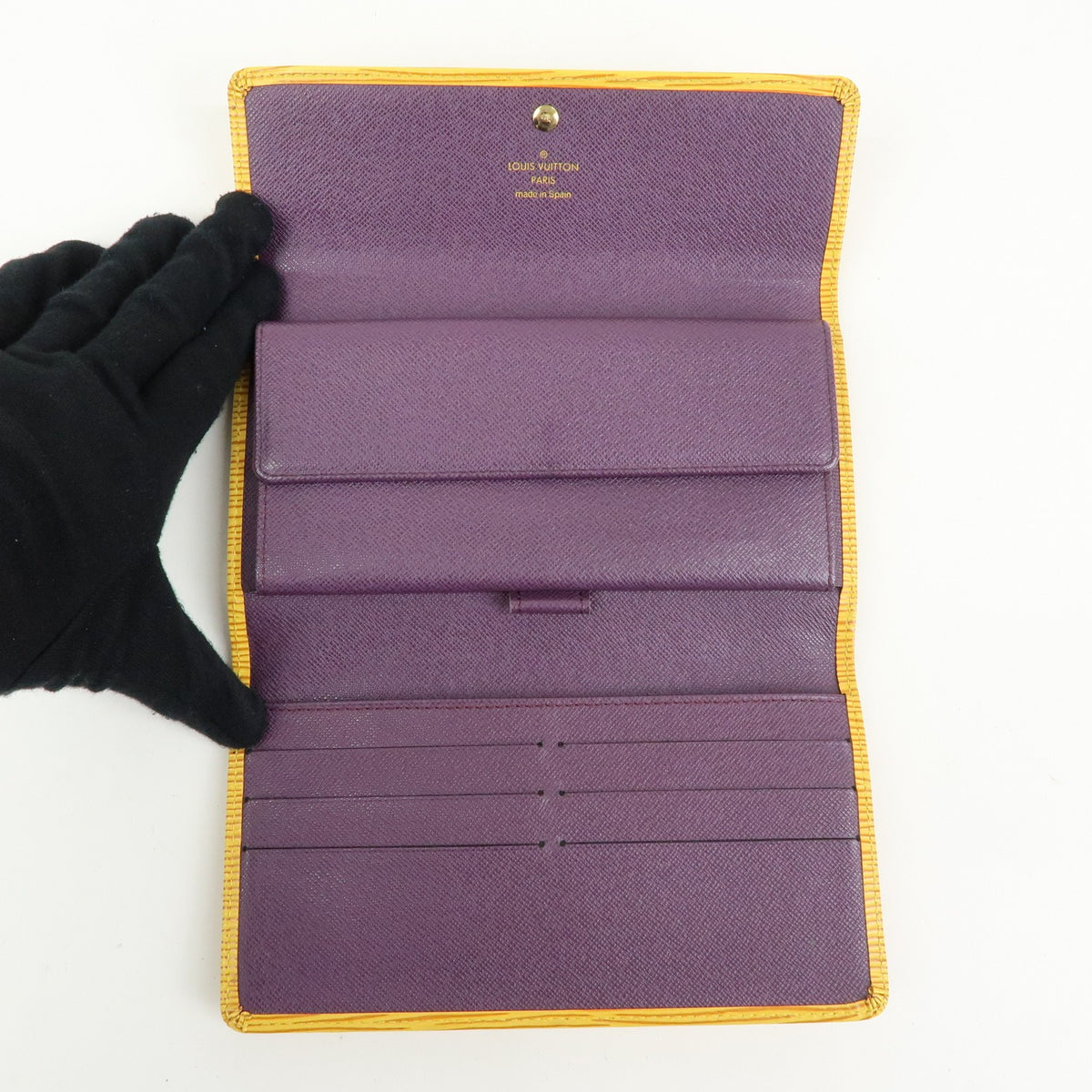 Louis Vuitton Porte Tresor International Epi Leather, Yellow, Leather, Wallet