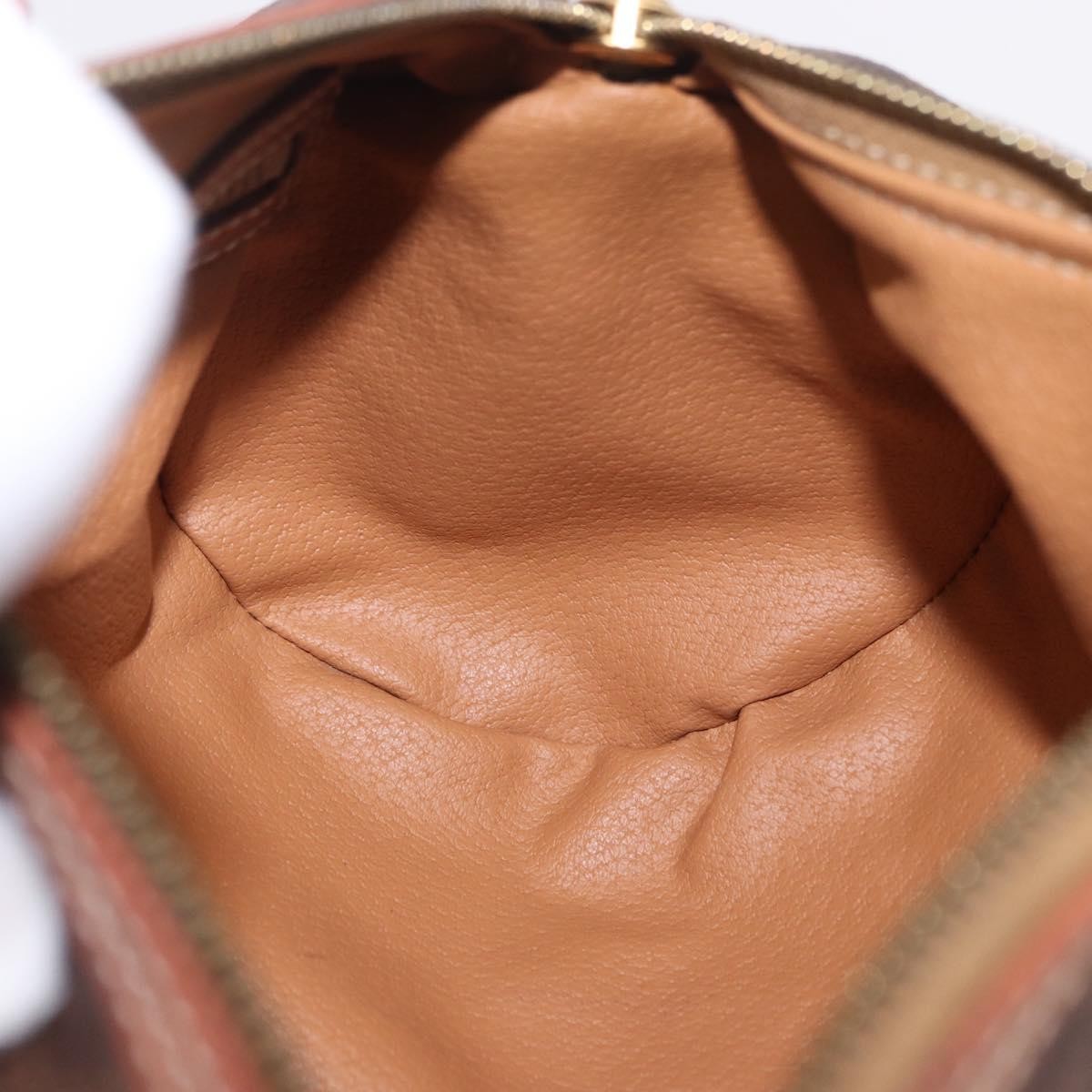 Celine Vintage Barrel Macadam Canvas & Leather, Brown, PVC, Handbag