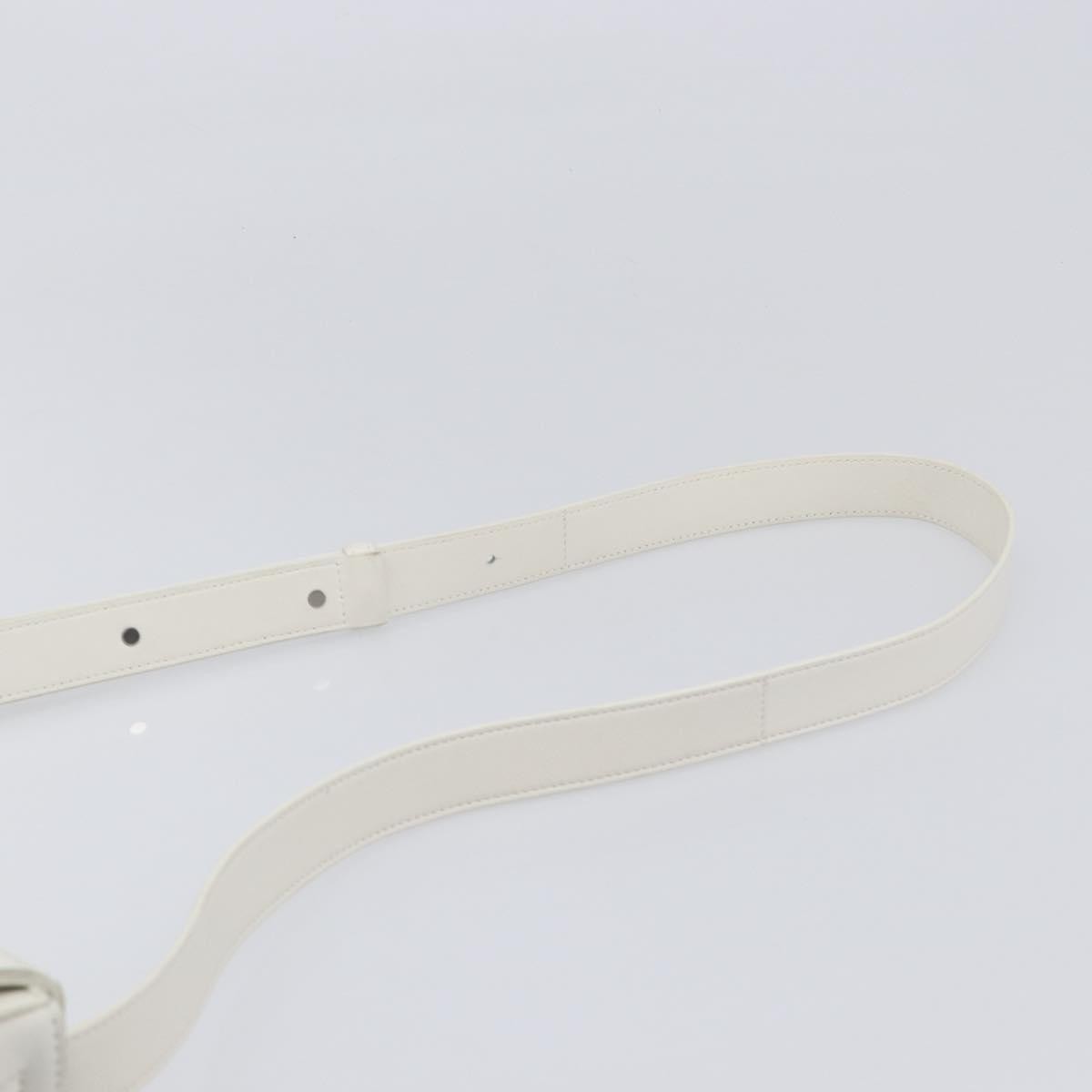 Bottega Veneta Cassette Maxi Intrecciato Leather, White, Leather, Crossbody Bag