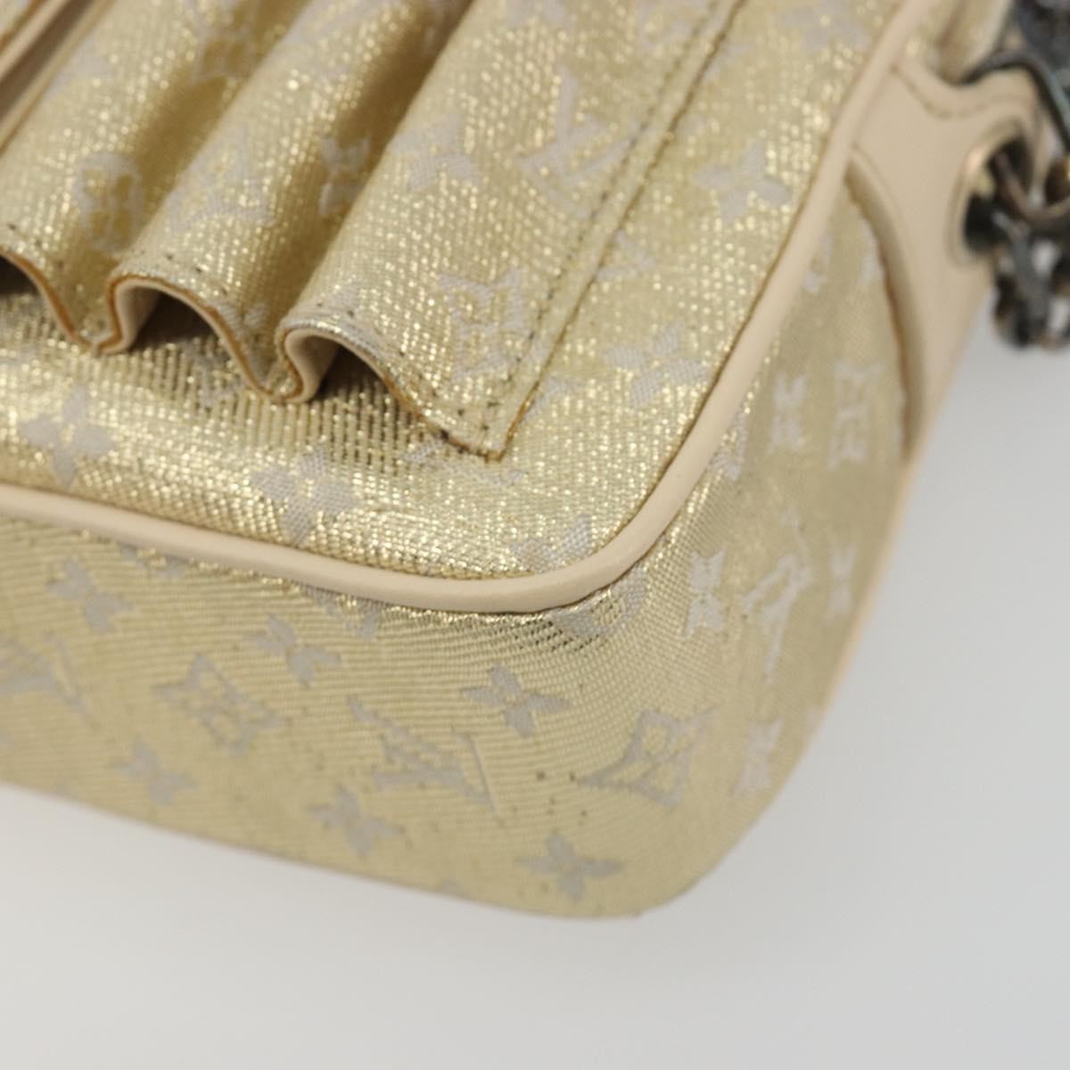 Louis Vuitton McKenna Mini Lin, Gold, Canvas, Shoulder Bag