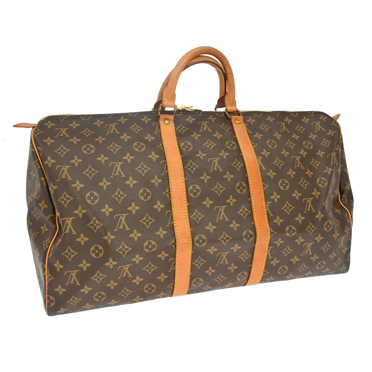Louis Vuitton Keepall Monogram, Brown, Canvas, Travel Bag