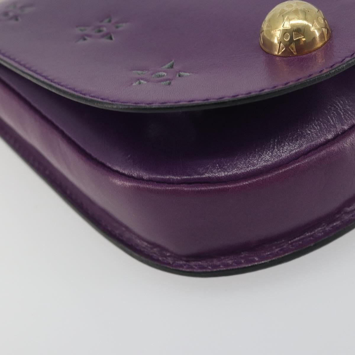 Celine Vintage Leather, Purple, Leather, Shoulder Bag