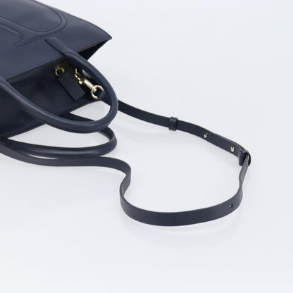 Valentino Garavani VLogo Convertible Shopper Leather, Navy, Leather, Tote Bag