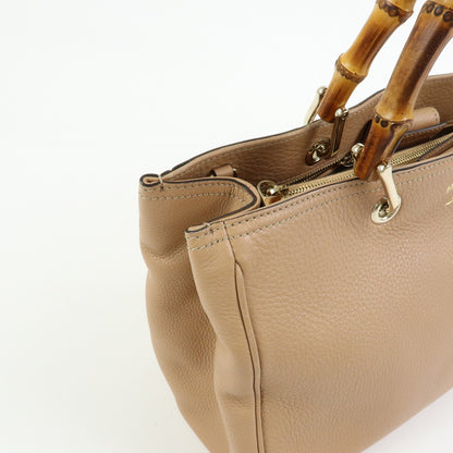 Gucci Bamboo Shopper Leather, Beige, Leather, Tote Bag