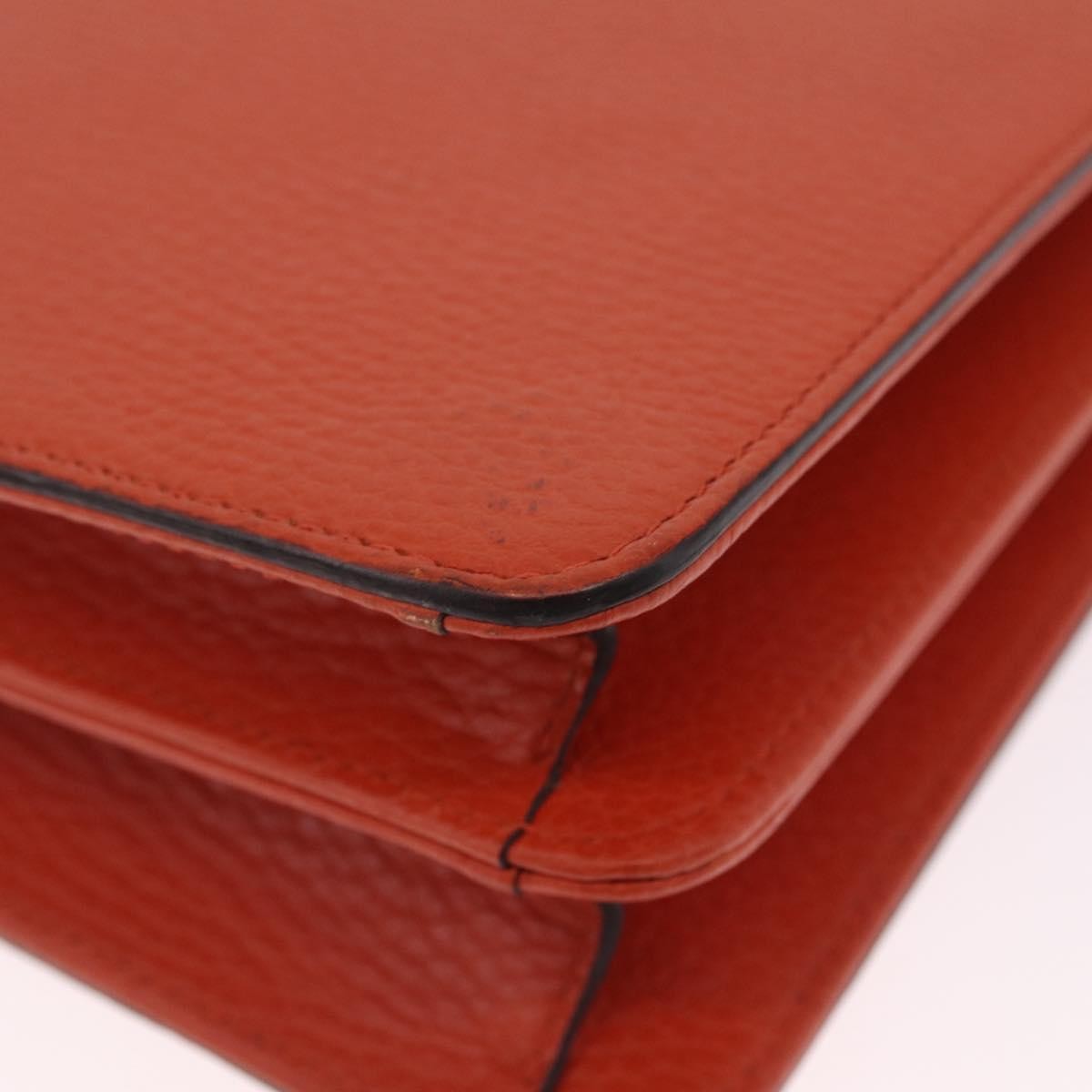 Gucci Interlocking Leather, Orange, Leather, Shoulder Bag