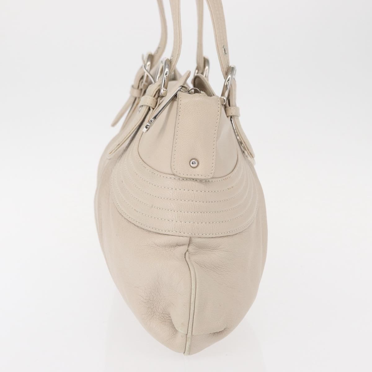 Salvatore Ferragamo Gancini Leather, Silver, Leather, Shoulder Bag