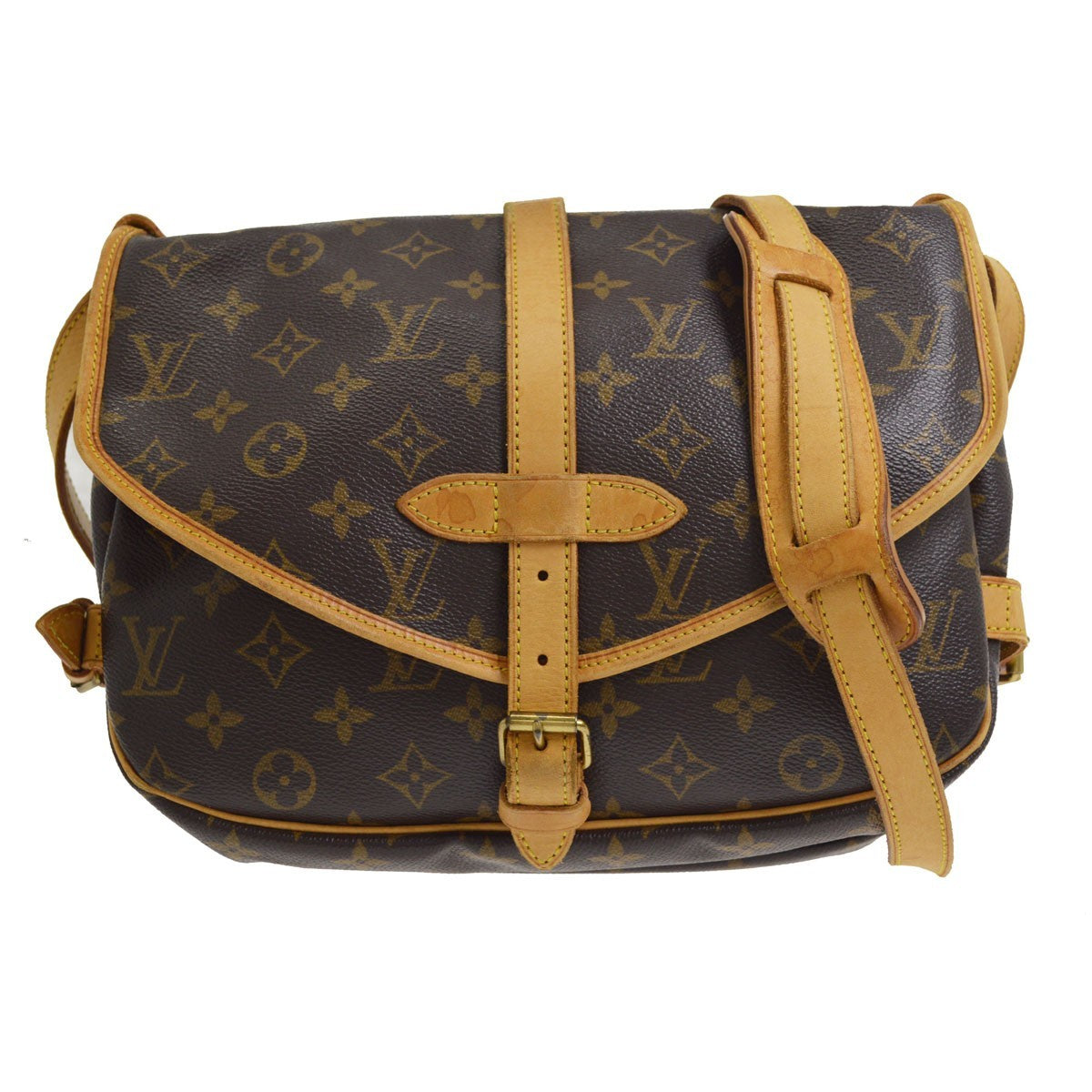 Louis Vuitton Saumur Monogram Canvas, Brown, Canvas, Handbag