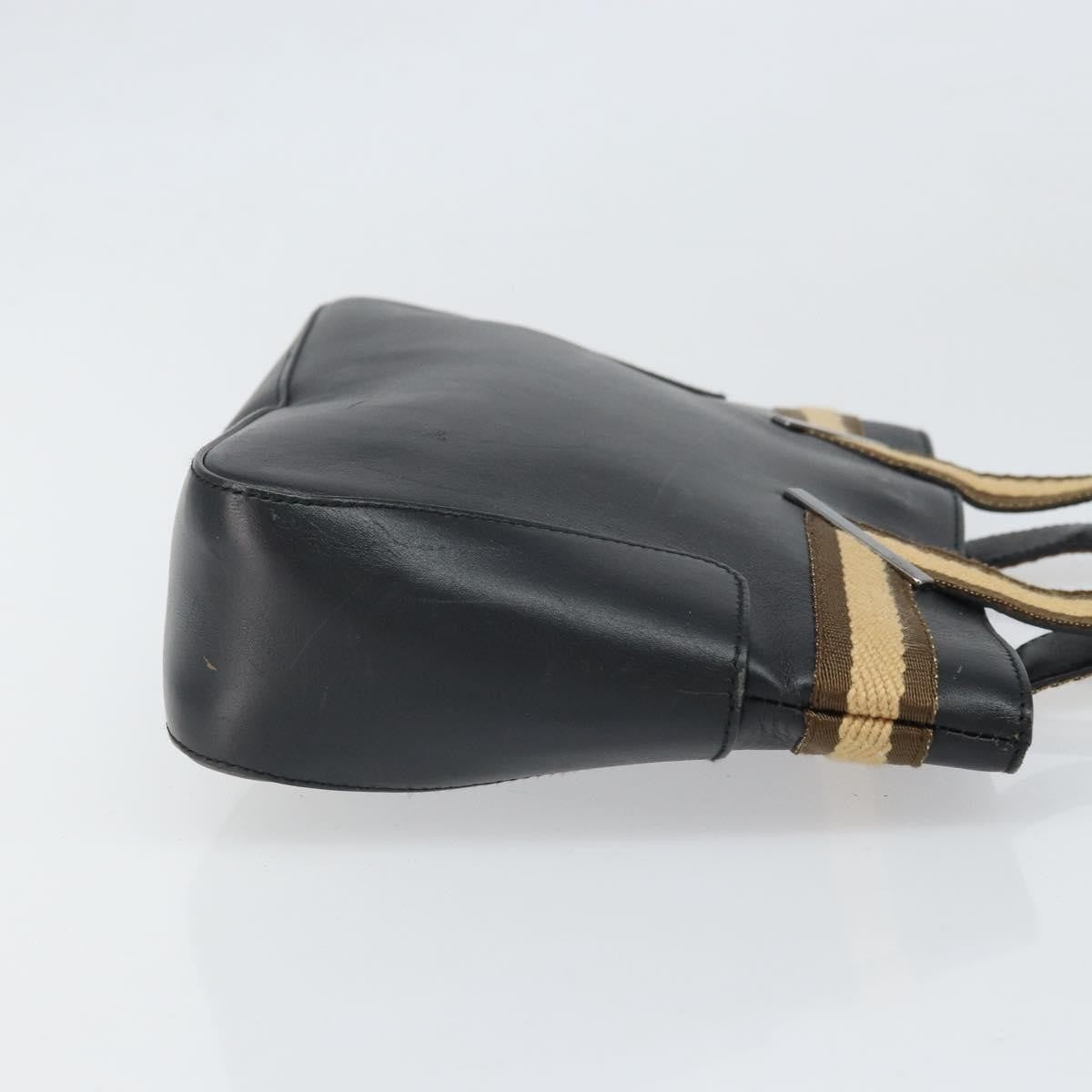 Gucci Vintage Web Tote Leather, Black, Leather, Tote Bag