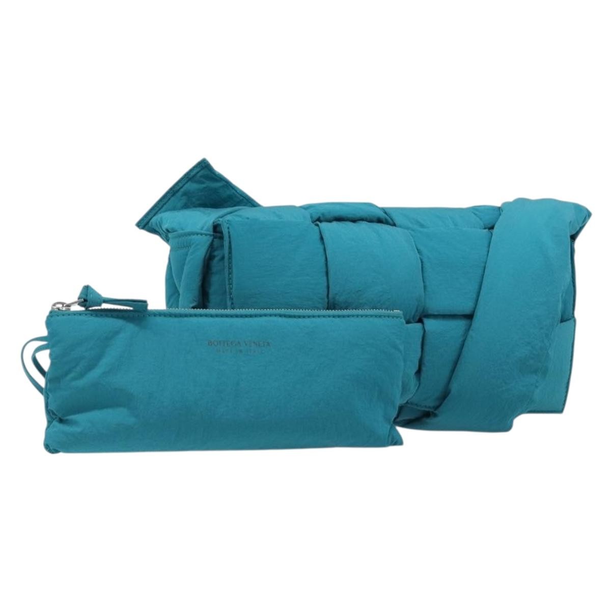 Bottega Veneta Padded Tech Cassette Intrecciato Nylon, Turquoise, Nylon, Crossbody Bag