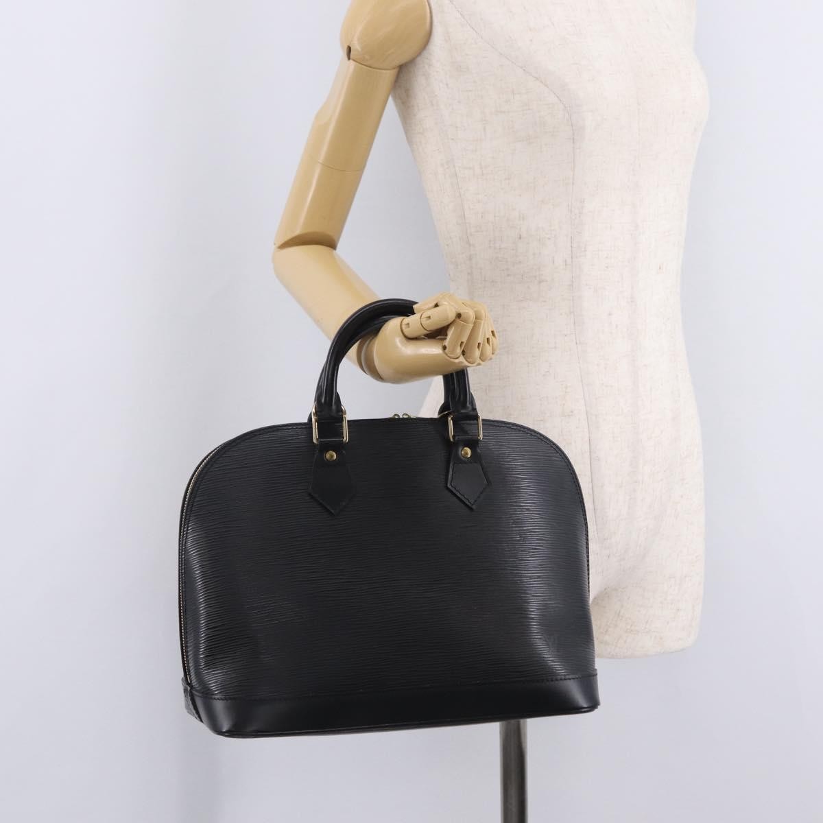 Louis Vuitton Alma Epi Leather, Black, Leather, Handbag