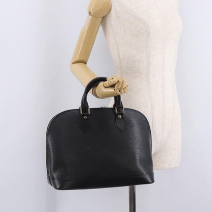 Louis Vuitton Alma Epi Leather, Black, Leather, Handbag