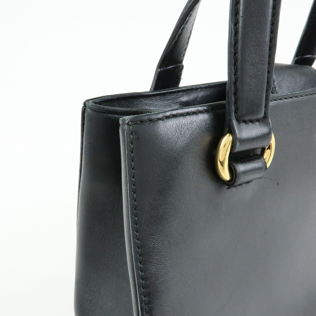 Gucci Sylvie Top Handle Leather, Black, Leather, Handbag