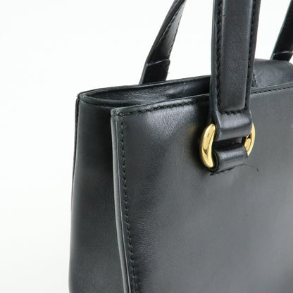 Gucci Sylvie Top Handle Leather, Black, Leather, Handbag