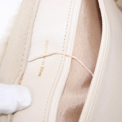 Chanel Vintage East West Tote Shearling and Suede, Beige, Leather, Tote Bag