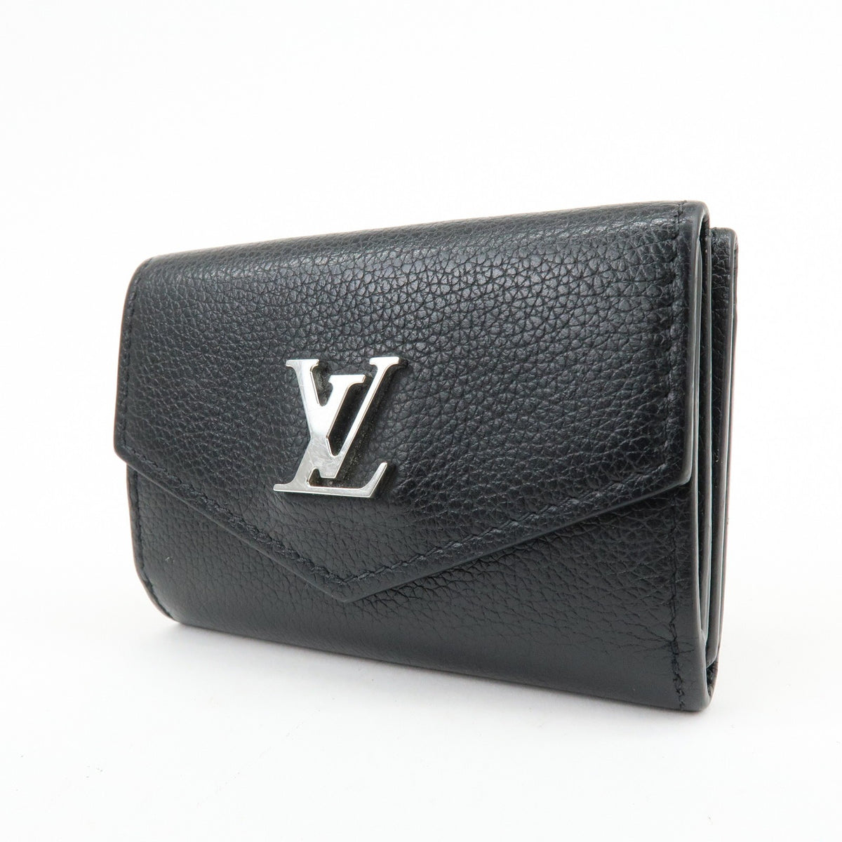 Louis Vuitton Lockmini Leather, Black, Leather, Wallet
