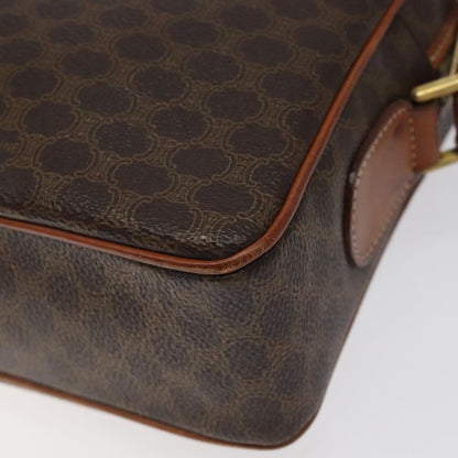 Celine Vintage Macadam Canvas and Leather, Brown, Canvas, Shoulder Bag