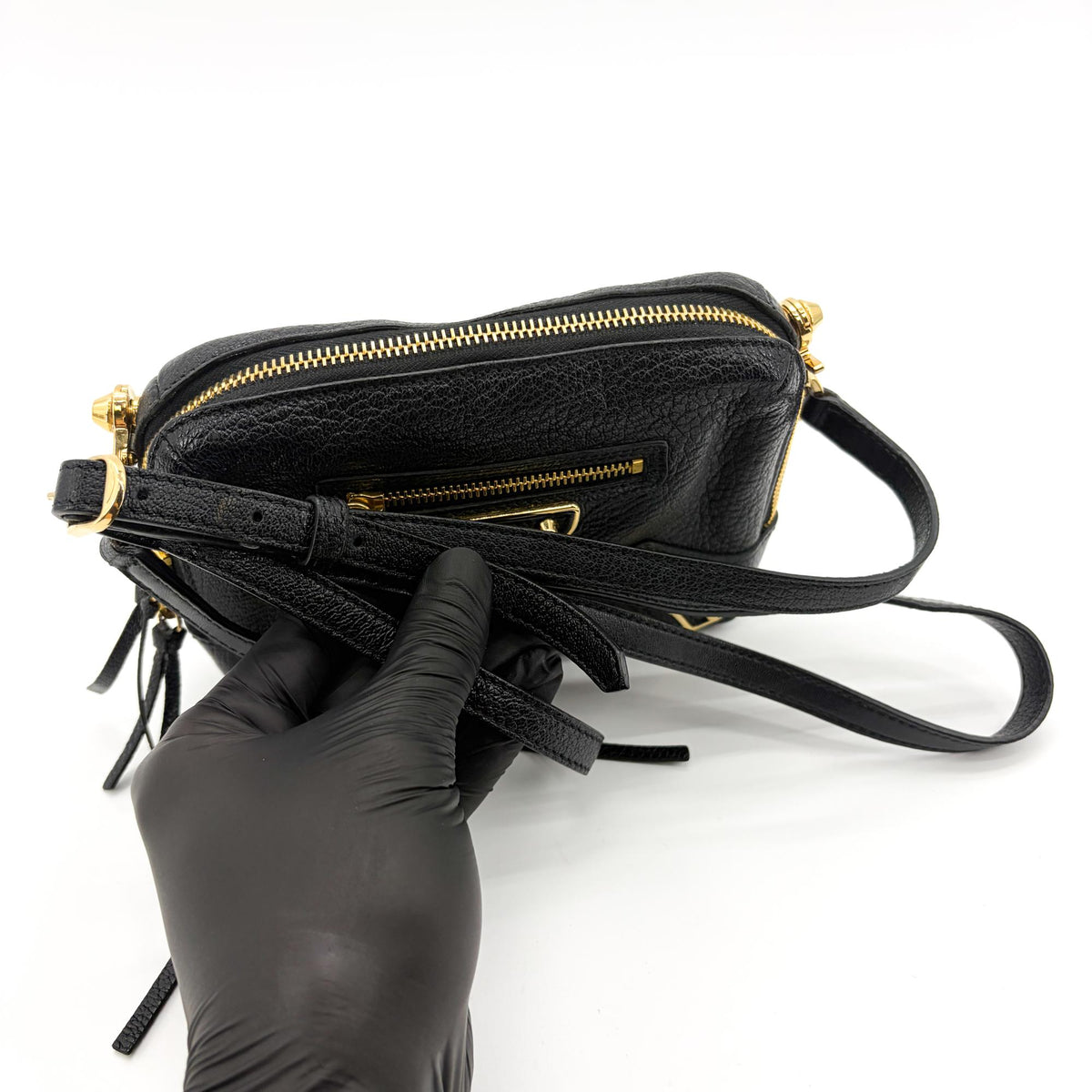 Balenciaga Classic Studs Chain Reporter Leather, Black, Leather, Crossbody Bag