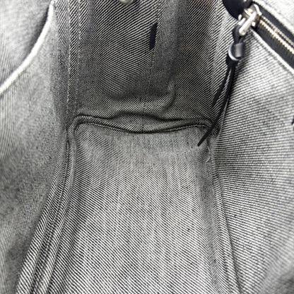 Miu Miu My Logo Leather, Black, Denim, Crossbody Bag