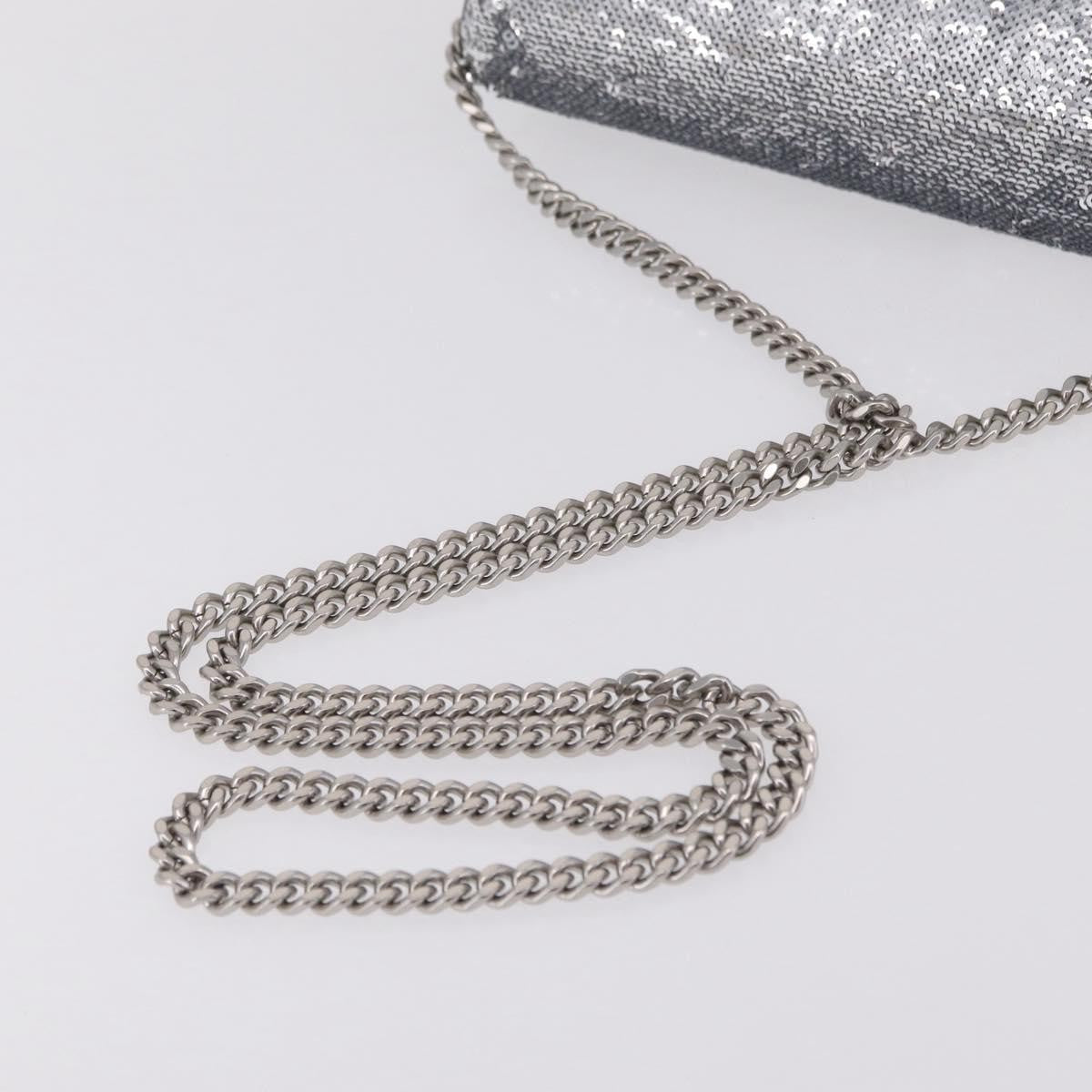 Balenciaga Hourglass Chain Leather with Sequins, Silver, Leather, Crossbody Bag