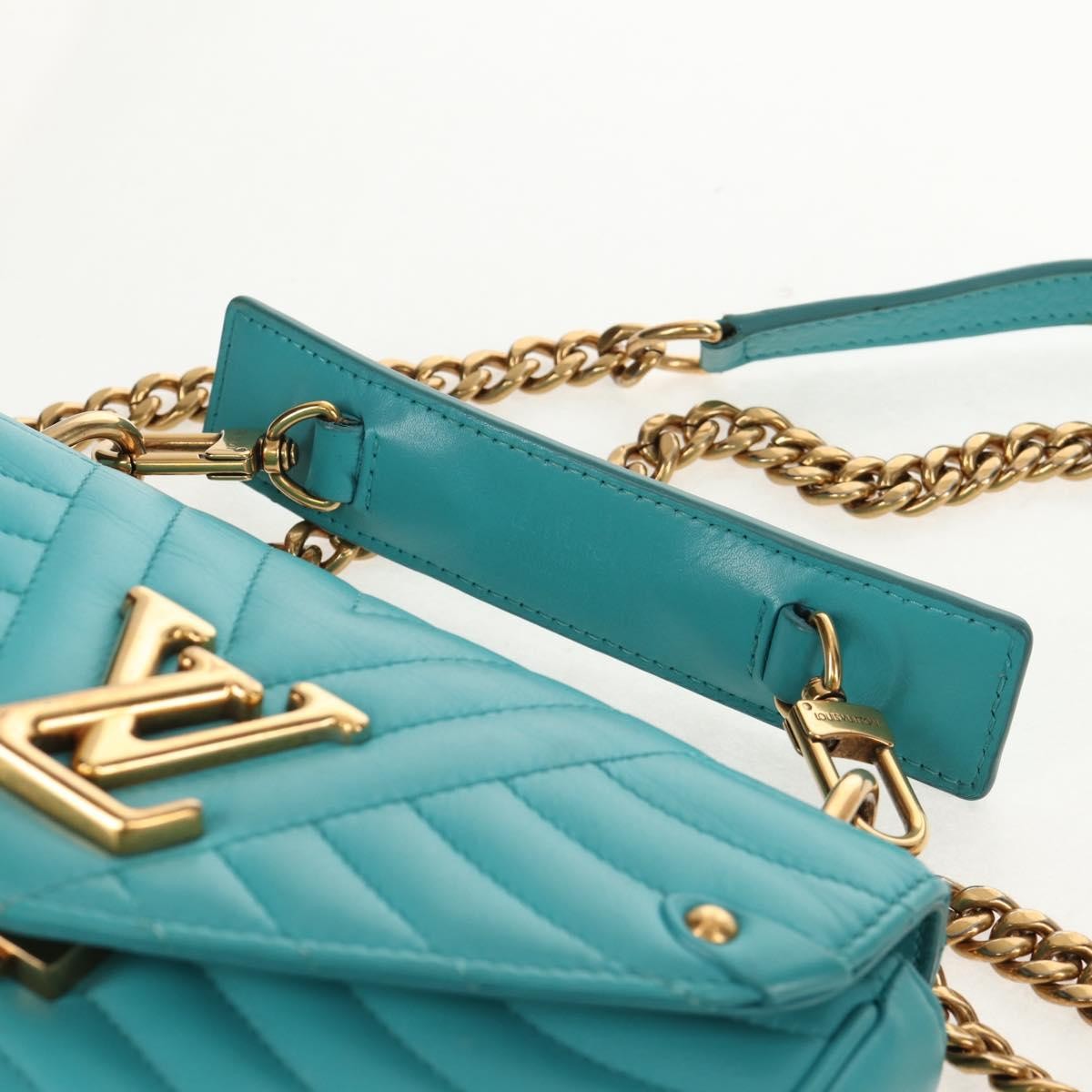 Louis Vuitton New Wave Chain Quilted Leather, Blue, Leather, Shoulder Bag