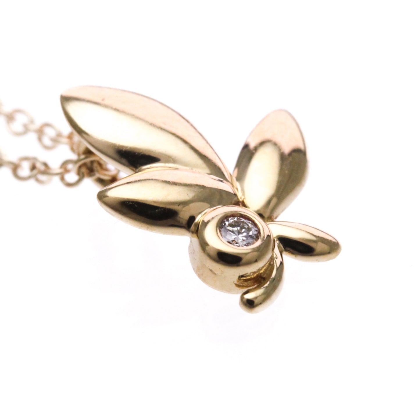Tiffany & Co. Paloma Picasso Olive Leaf Pendant 18K Rose Gold with Diamond, Gold, Pink Gold, Necklace