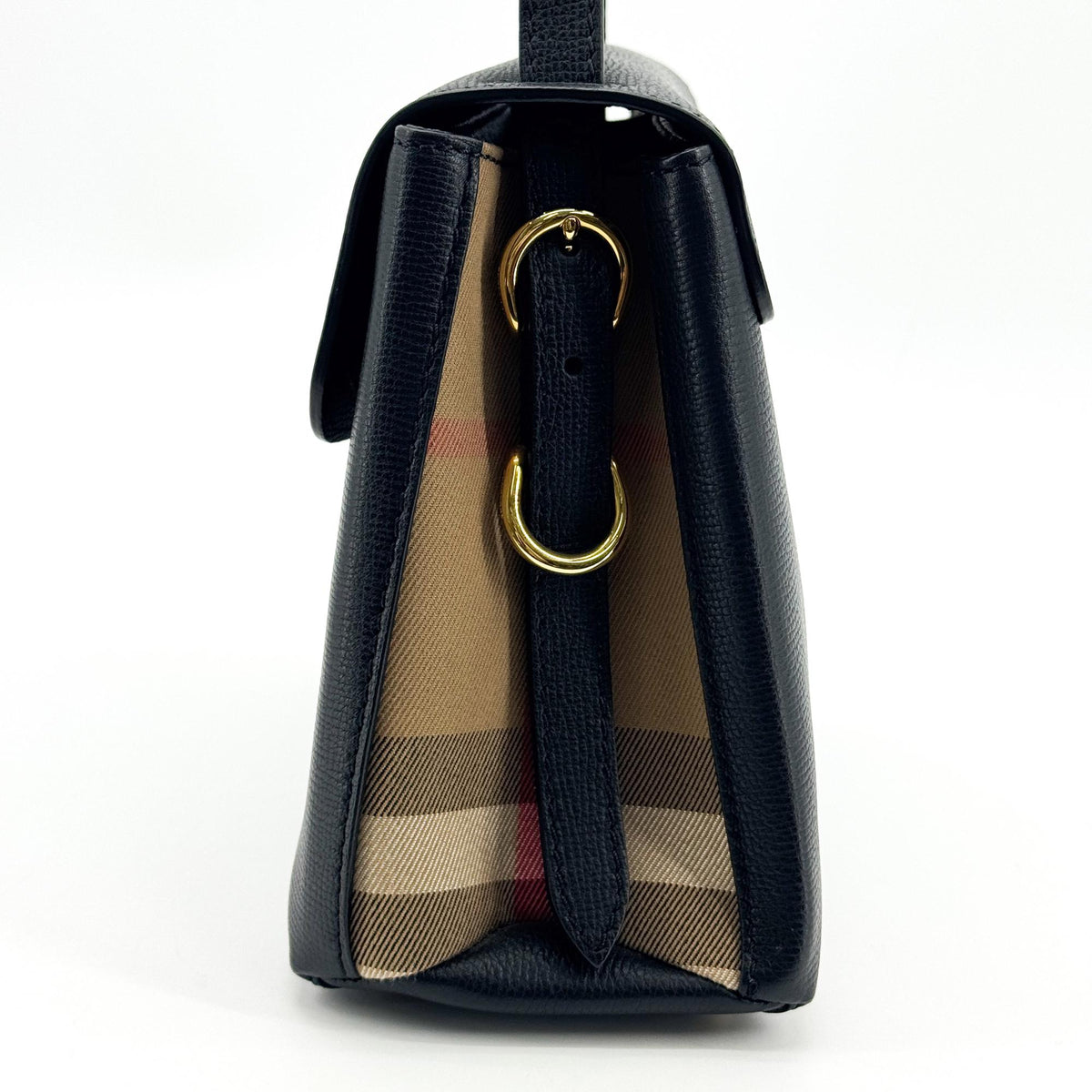 Burberry Camberley Top Handle Leather, Black, Leather, Handbag