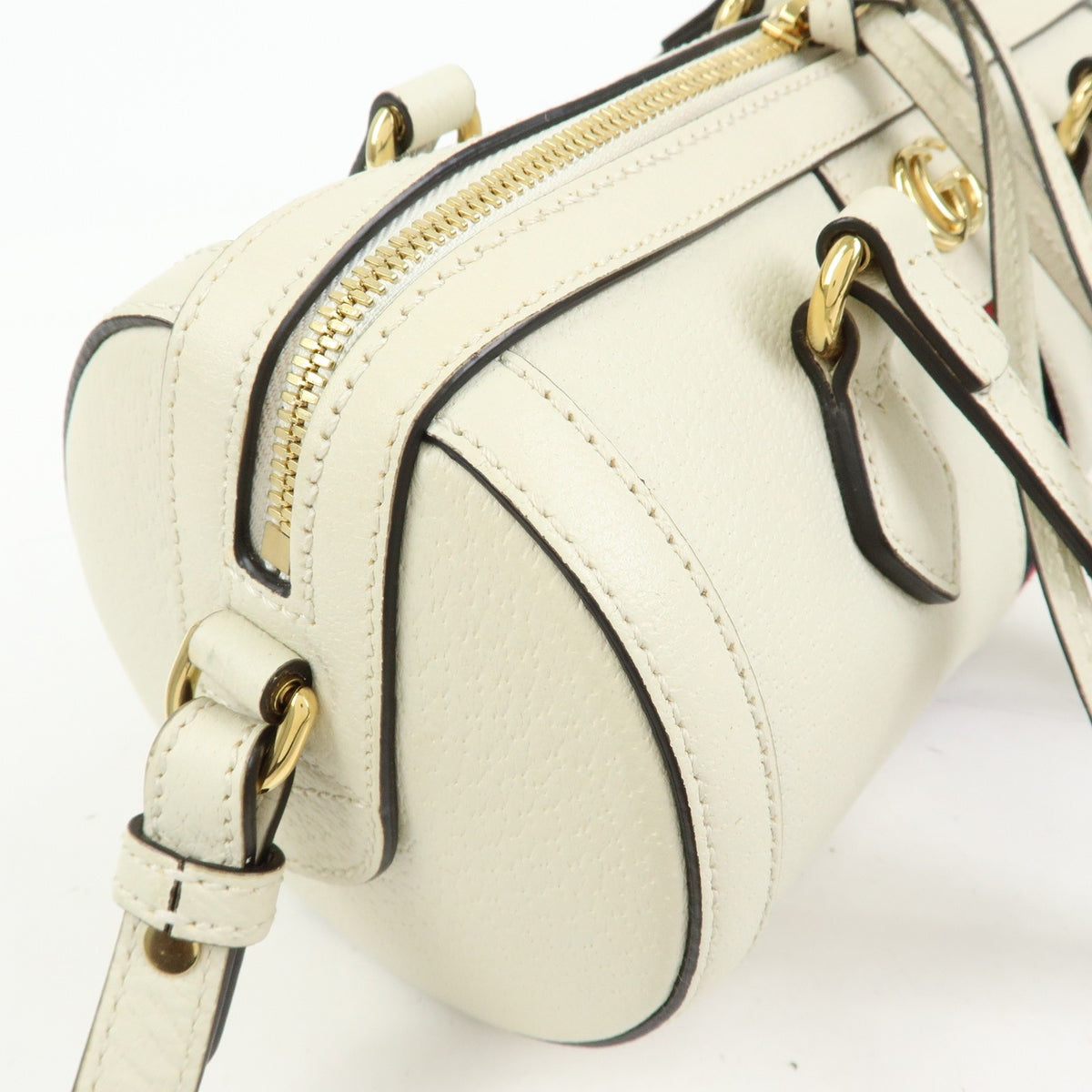 Gucci Ophidia Boston Leather, White, Leather, Handbag