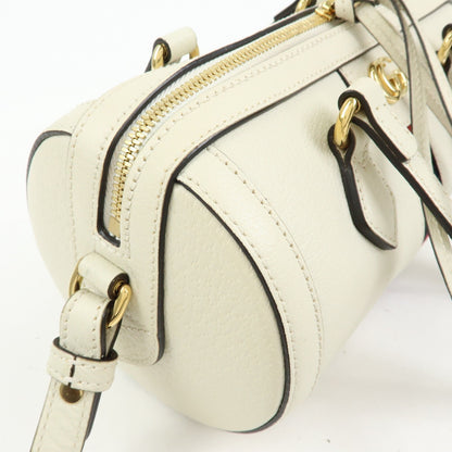 Gucci Ophidia Boston Leather, White, Leather, Handbag