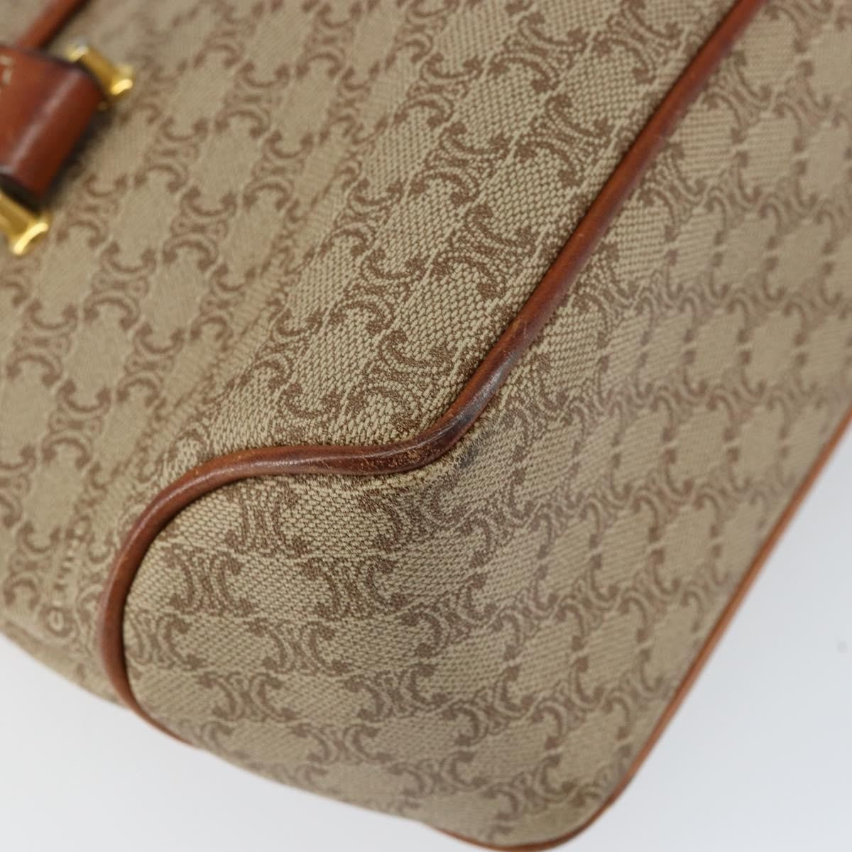 Celine Vintage Macadam Canvas and Leather, Beige, Canvas, Handbag