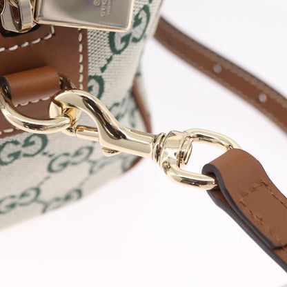 Gucci Web Boston GG Canvas, Green, Canvas, Handbag