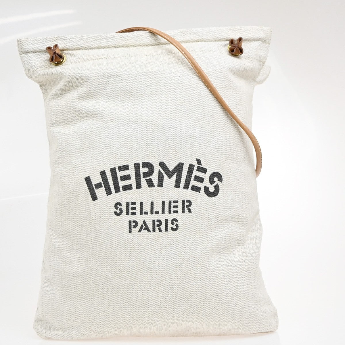 Hermes Aline Toile, Beige, Cotton, Handbag