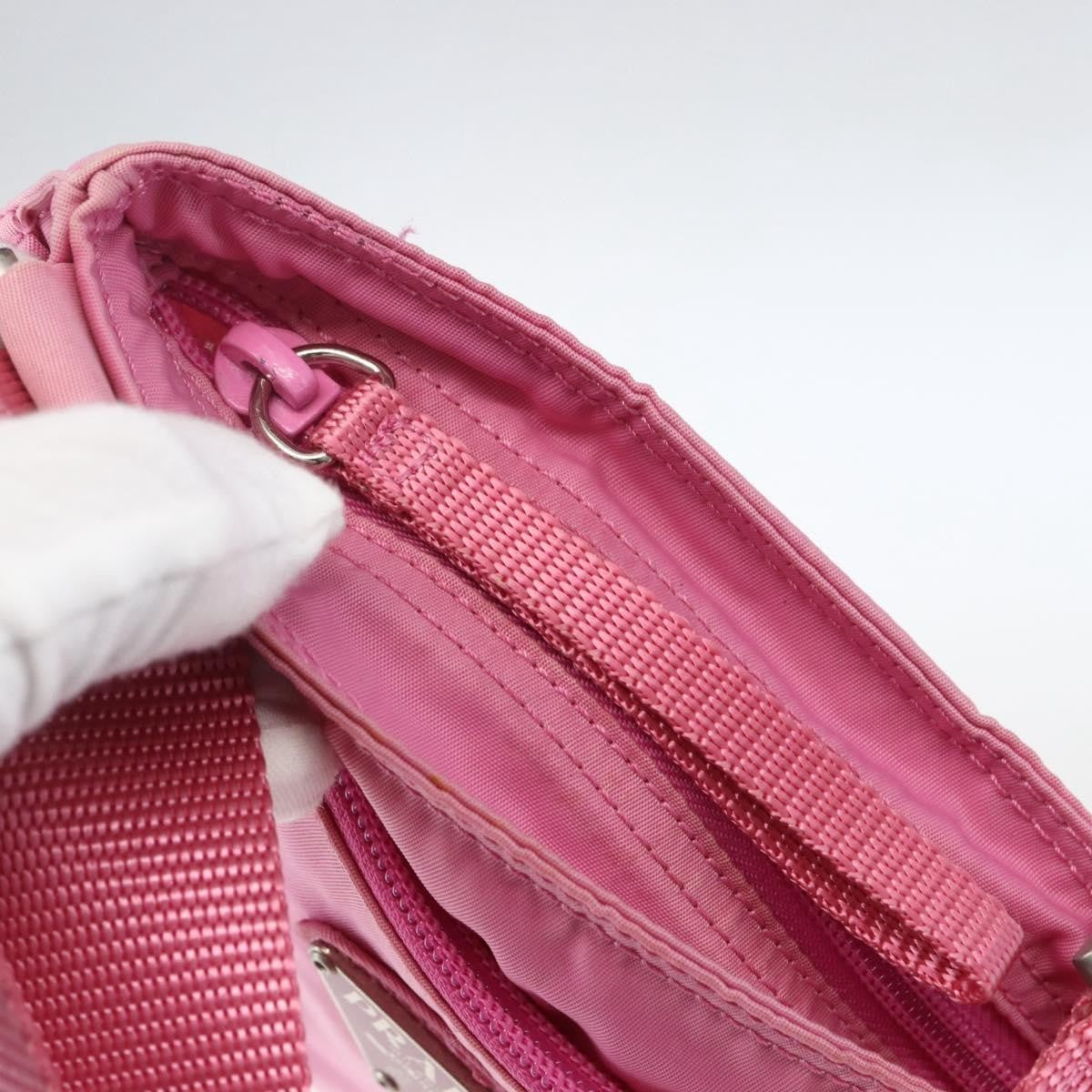 Prada Front Pocket Messenger Tessuto, Pink, Nylon, Shoulder Bag