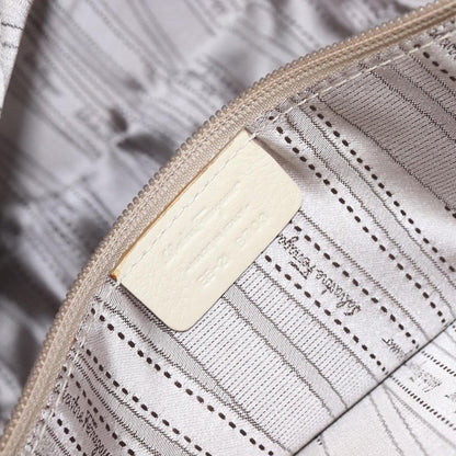 Salvatore Ferragamo Gancini Leather, Beige, Leather, Crossbody Bag