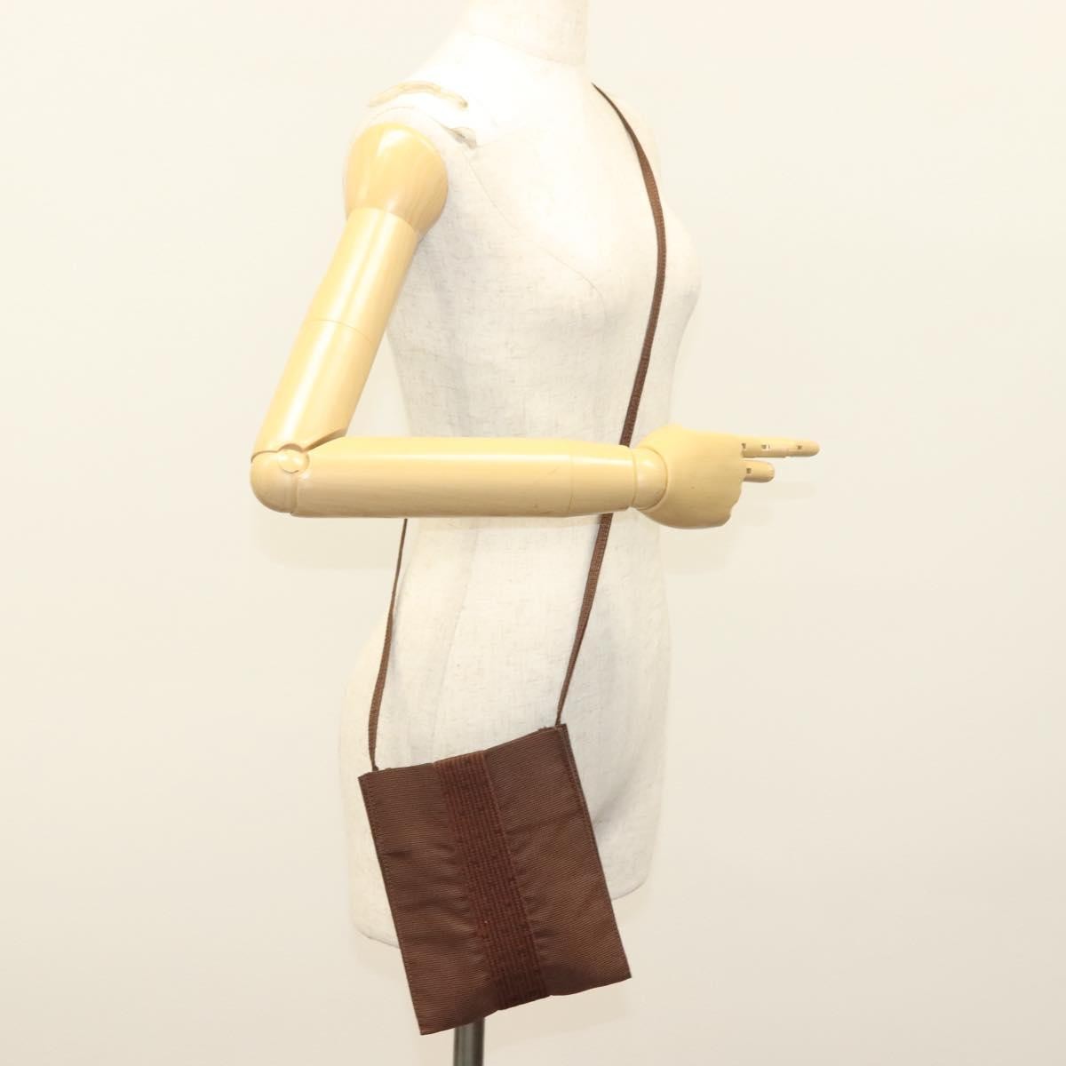 Hermes Herline Canvas, Brown, Canvas, Crossbody Bag