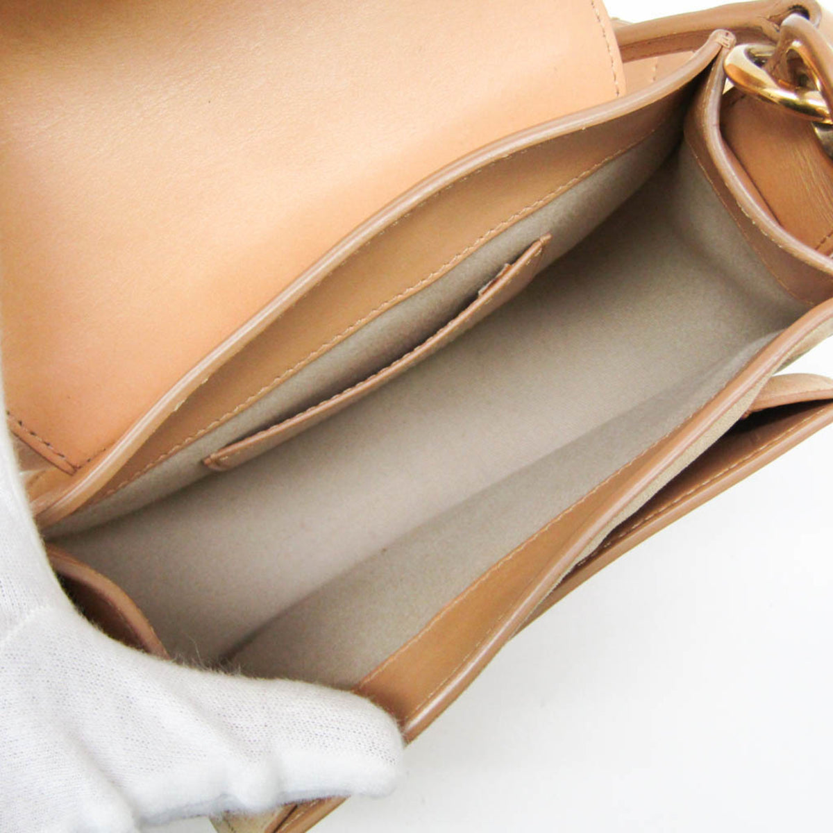Chloe Tess Suede with Leather, Beige, Leather, Handbag
