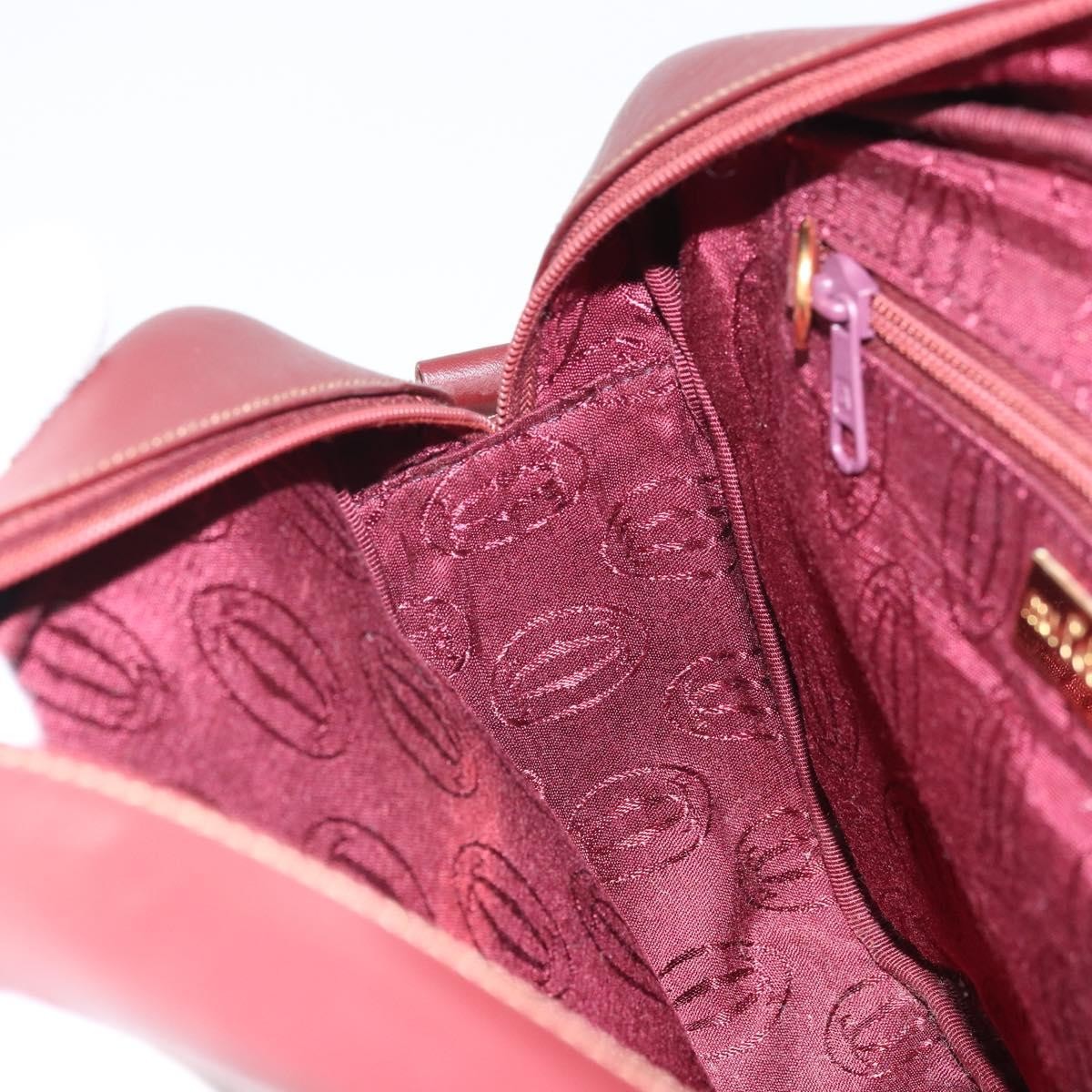 Cartier Must de cartier Leather, Burgundy, Leather, Shoulder Bag