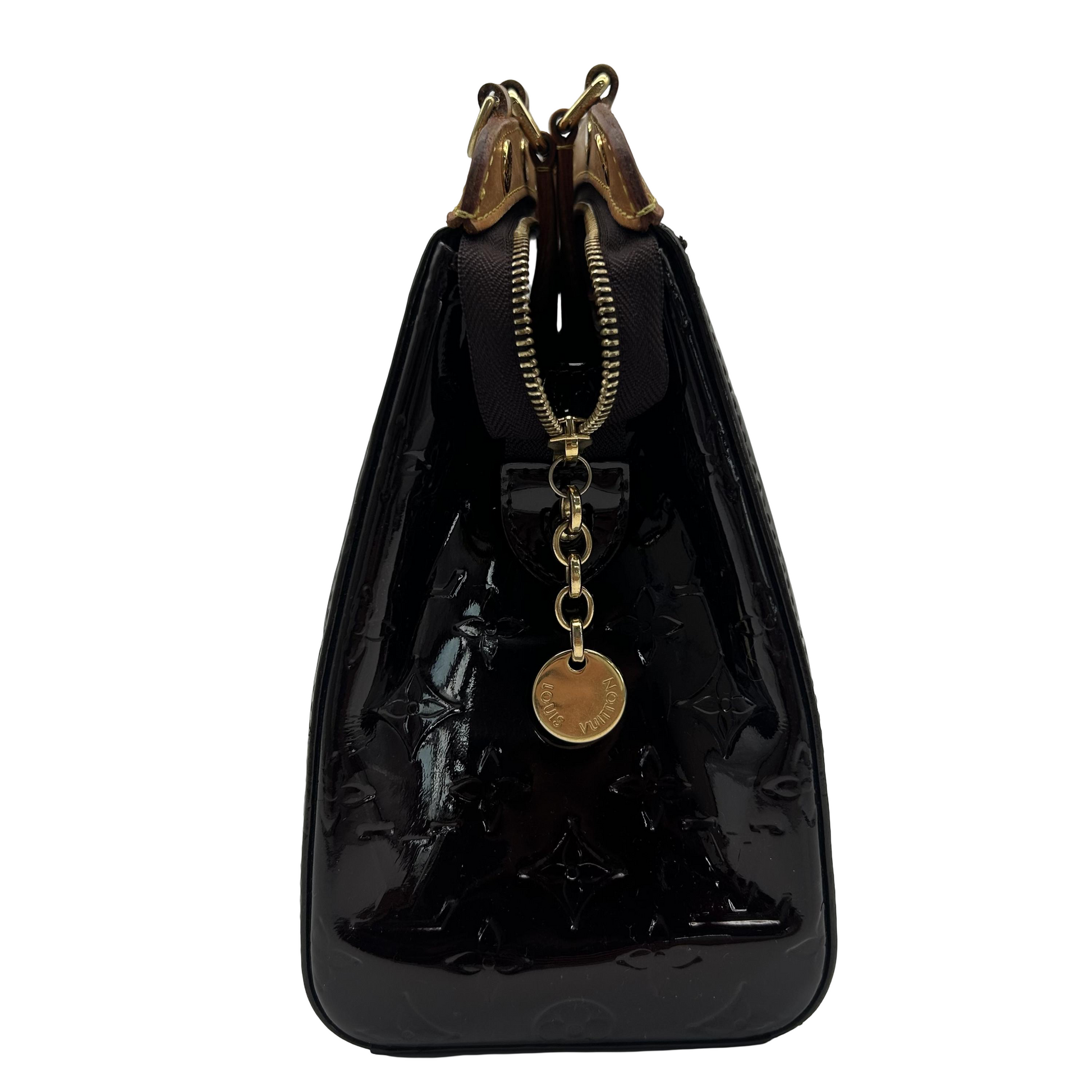 Louis Vuitton Brea Monogram Vernis, Brown, Patent Leather, Handbag