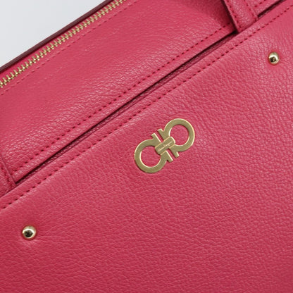 Salvatore Ferragamo Gancini Tote Leather, Pink, Leather, Tote Bag