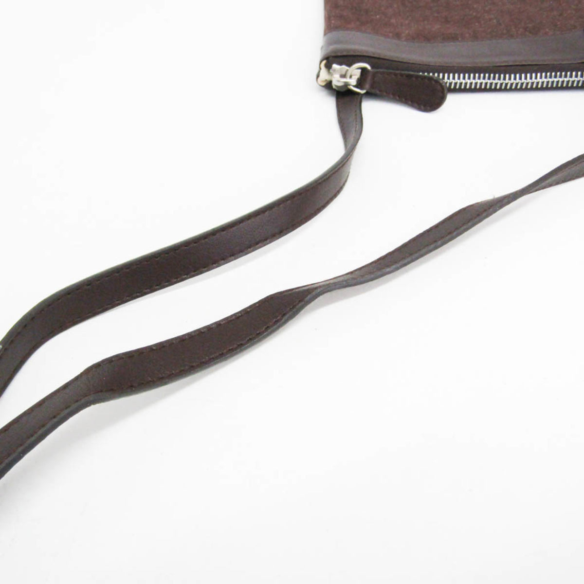 Bvlgari Logomania Canvas with Leather, Brown, Denim, Shoulder Bag