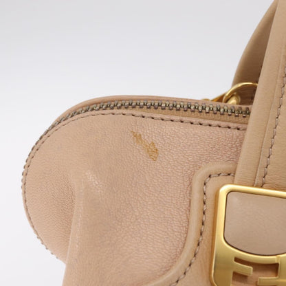 Fendi Chameleon Satchel Leather, Beige, Leather, Handbag