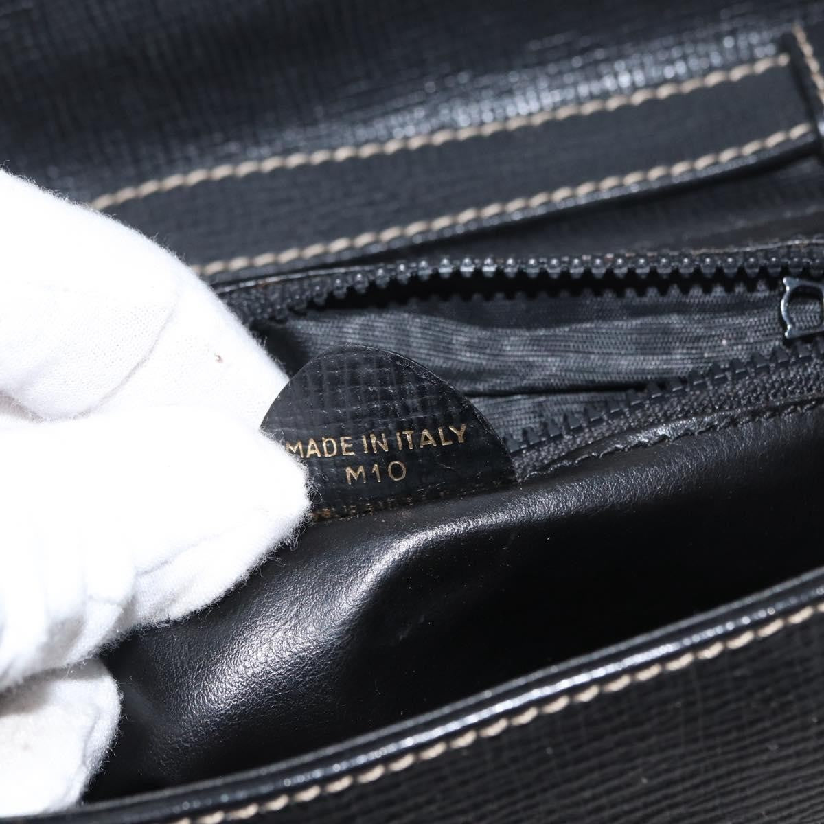 Celine Circle Logo Leather, Black, Leather, Shoulder Bag