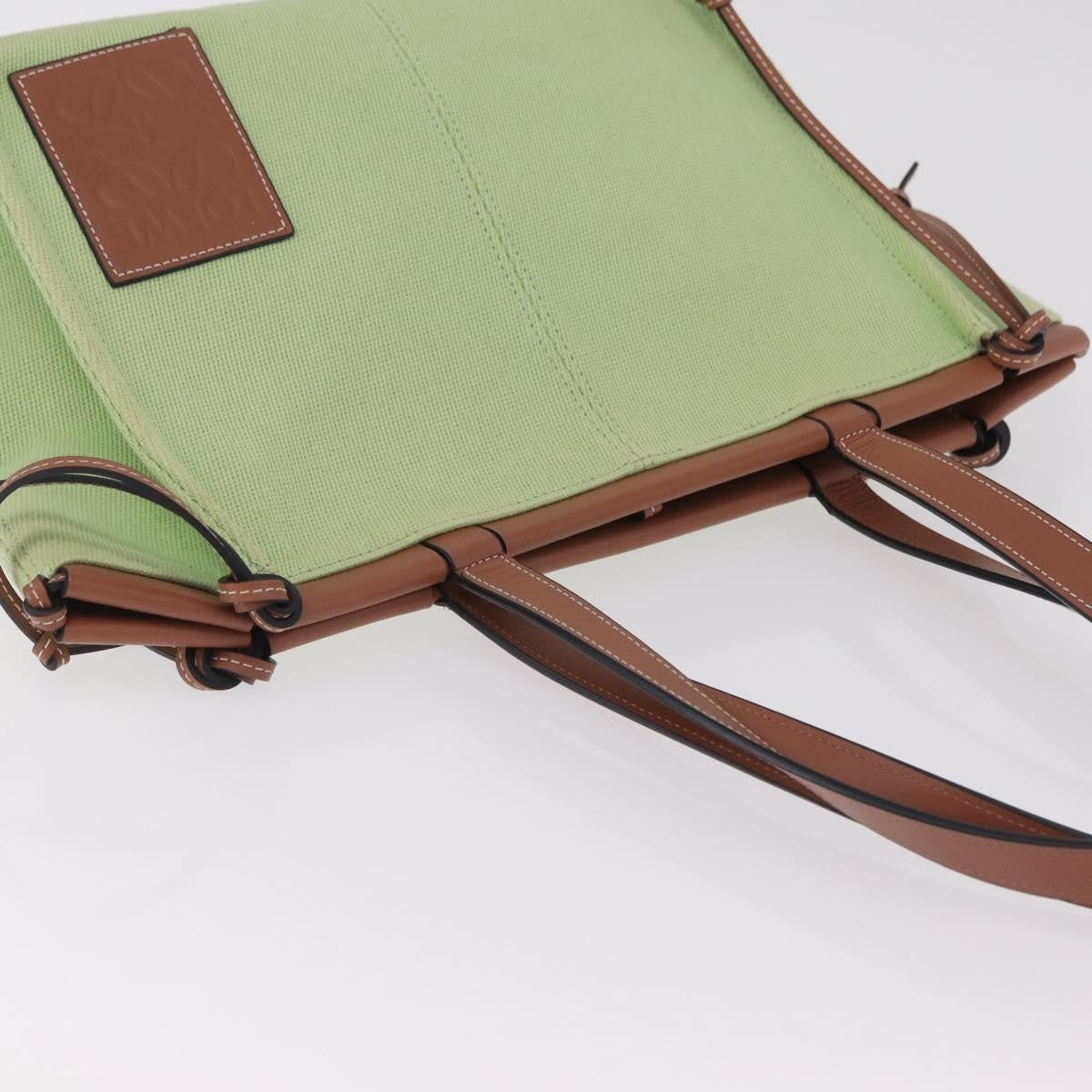 Loewe Cushion Canvas, Green, Canvas, Tote Bag