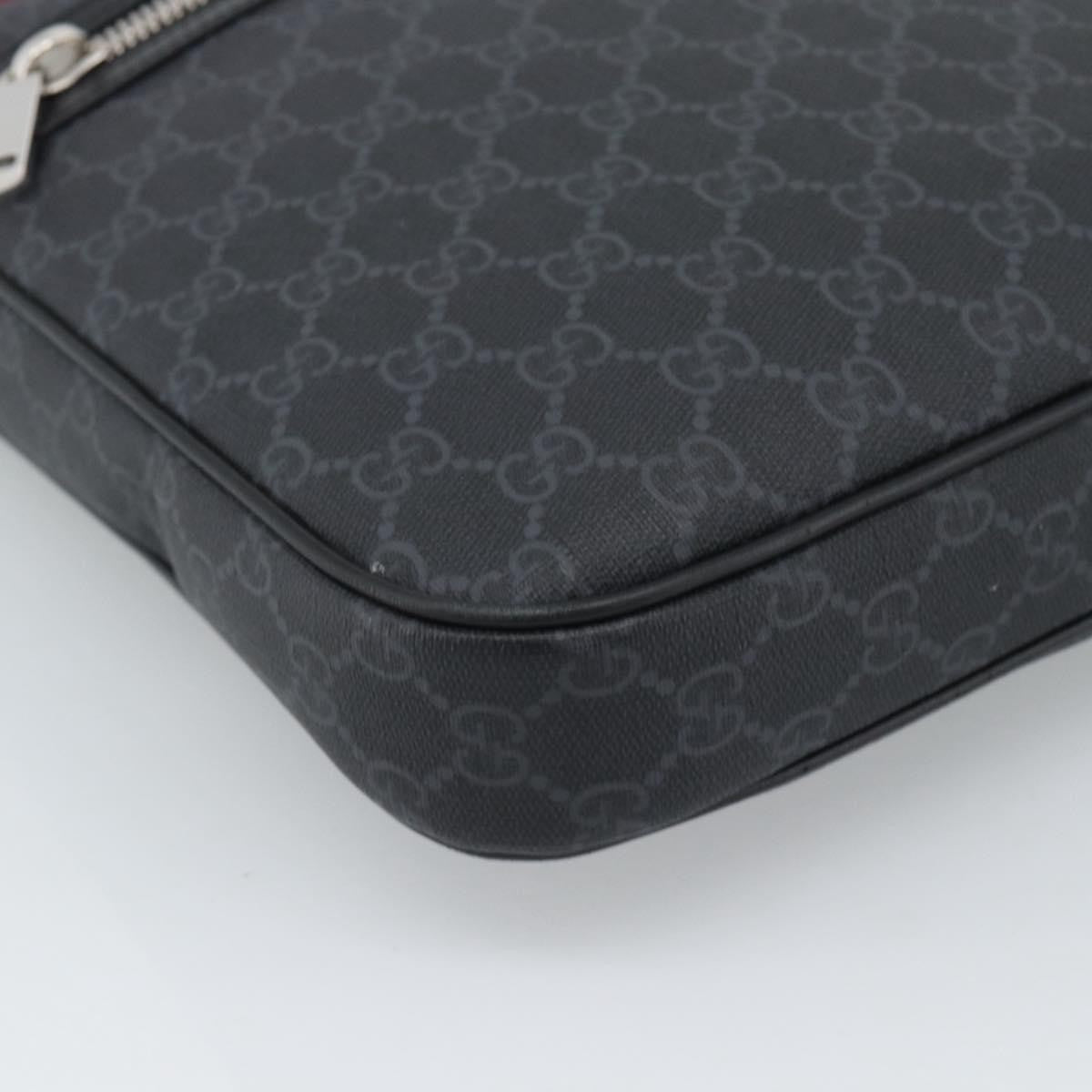 Gucci Sherry line shoulder Leather, Black, Canvas, Handbag