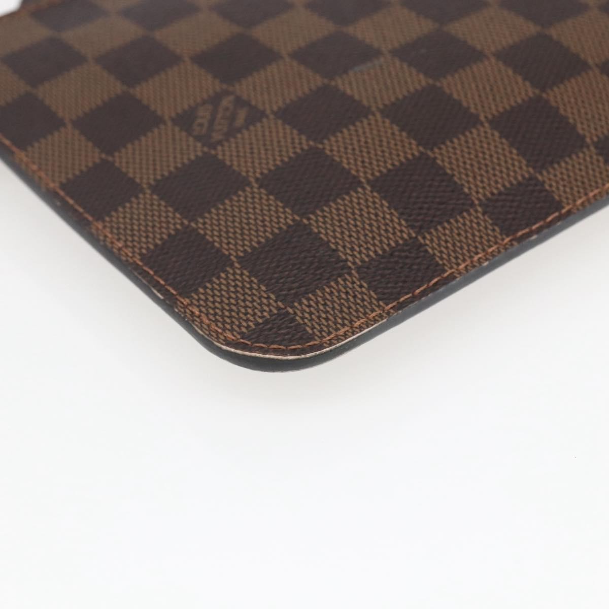 Louis Vuitton Neverfull Pochette Damier Ebene, Brown, Canvas, Clutch