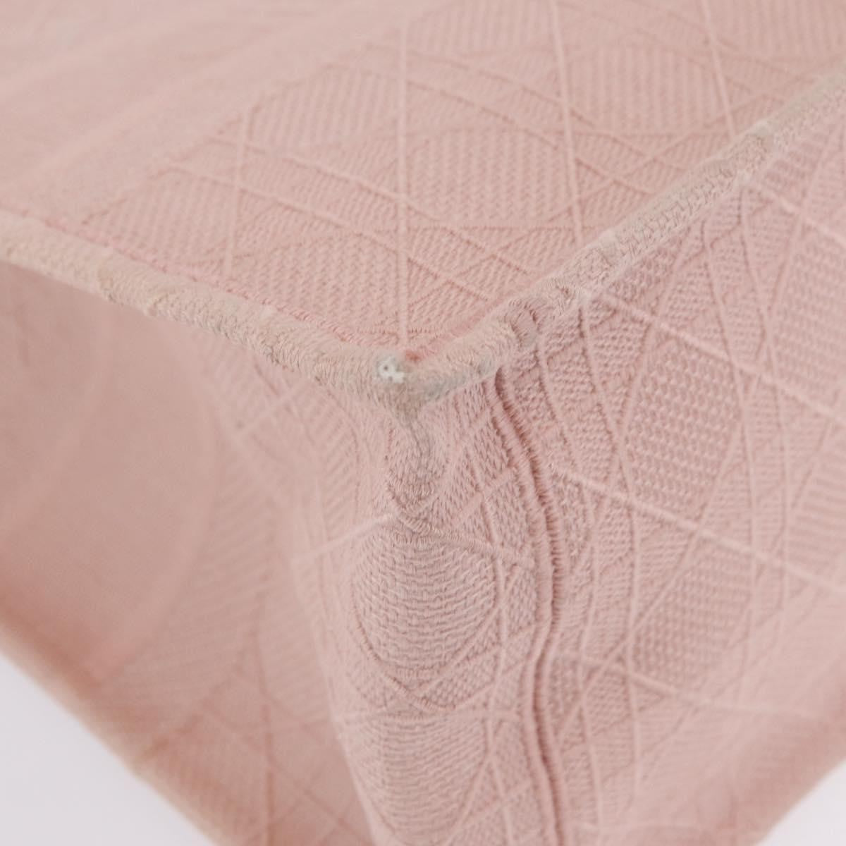Christian Dior Book Cannage Embroidered Canvas, Pink, Canvas, Tote Bag