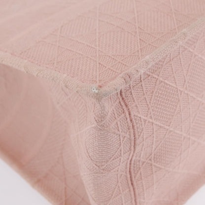 Christian Dior Book Cannage Embroidered Canvas, Pink, Canvas, Tote Bag